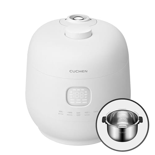 [CUCHEN] CRH-TWS0610PWUS, IH Induction Heating Dual Pressure Rice Cooker, 6 Person | 6-cup, 1.14Quarts (uncooked) 12-cup, 2.28Quarts (cooked), Full Stainless Inner Pot, Automatic High/Non-Pressure, Easy Open Handle, Auto Steam Clean, Made in Korea