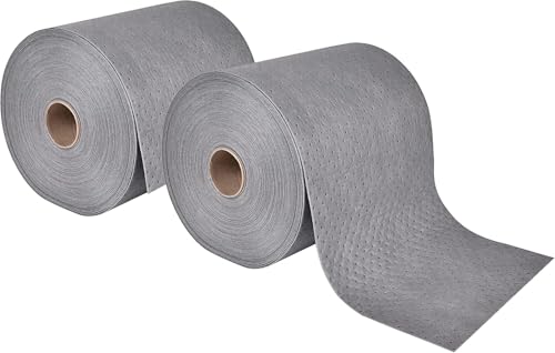 Aain 2pack Heavy Duty Oil Absorbent Pads, Oil Maintenance Mat Roll for All Purpose Super Absorbent Mat Roll, Gray, 150' L x 15" W.(LT010A2)