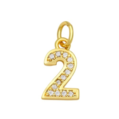 WIPWEKARAT DIY Gold Filled Small Number Pendant Decoration For Muticolor Cz Nacklace Jewelry Making Supplies Pdta016