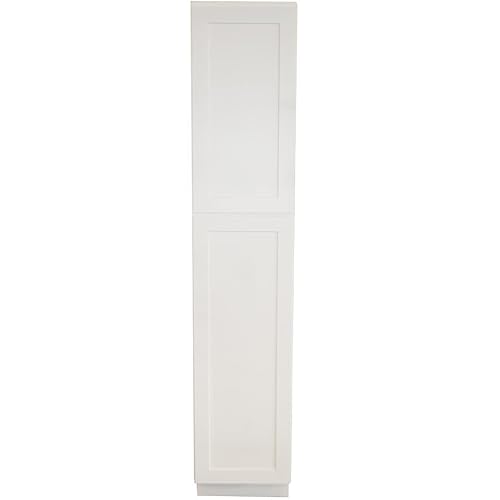 Craftline Ready to Assemble Shaker White Tall Cabinets - Utility Cabinet (21 Inch x 24 Inch x 90 Inch)
