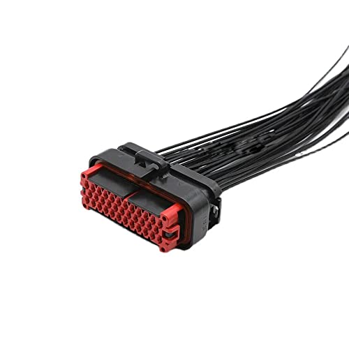 E-Car Connection Universal Waterproof AMP Automotive ECU Connector 776164-1 776286-1 776273-1 770680-1 Plug & Socket Housing with Terminals (35 Pin with Wiring Harness, Black)