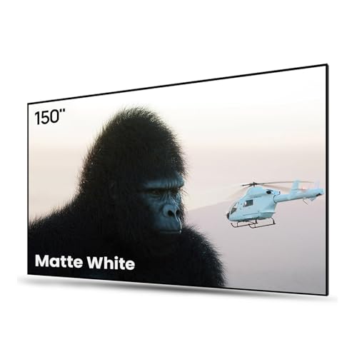 AWOL VISION 150-inch Projector Screen Fixed Frame, 1.3 dB Peak Gain, The Perfect Combo with LTV-2500, 80% Picture Quality Improved, 4K / 8K Ultra HD, Active 3D Wall Mount Projector Screen, MW-150