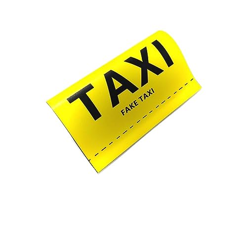 Fake Taxi Tag Funny Car Sticker, Outside Tuning Window Windshield Vehicle Decoration - Yellow