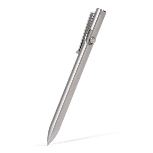 Tactile Turn Titanium Bolt Action Pen - Standard Length [5.6"] - Retractable Ink Refillable Pen - 100% Titanium - Made in the USA - Machined Metal Pen