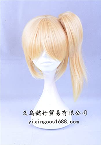 OWOISS Anime Disgaea Etna Cosplay Wigs Blond Heat Resistant Cosplay Costume Synthetic Wig With Ponytail Yx-815