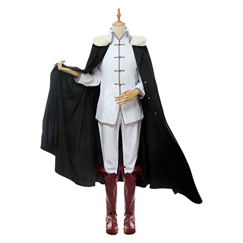 Weixu Anime Bungou Stray Dogs Fyodor D Cosplay Costume White Uniform Suit with Cloak for Men Halloween Outfits M