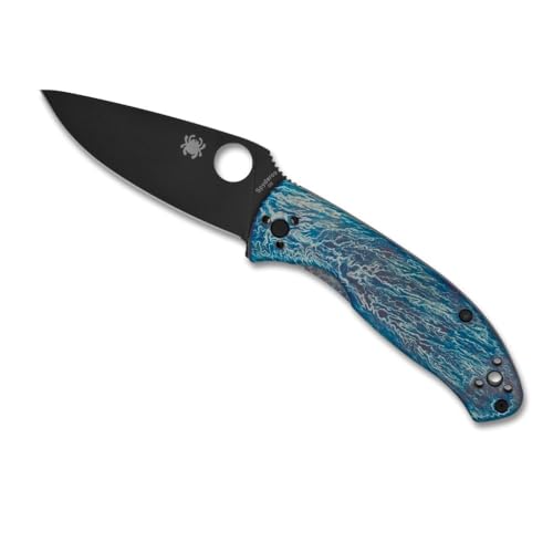 Spyderco Tenacious Folding Utility Pocket Knife with 3.35 Inch R.I.L. D-2 Steel Blade and Titanium Handle - PlainEdge - C122TIBLBKD2P