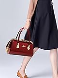 Fashion Leather Women's Top Handle Satchel Crossbody Handbags Diamonds Evening Bag Purses Hard Shoulder Bags (Red)