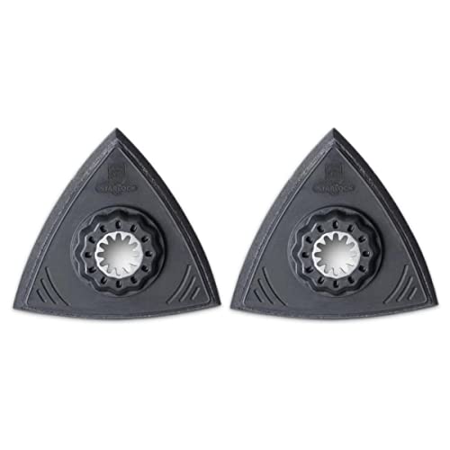 Fein Starlock Triangular Backing Pad Set with Hook & Loop Attachment - Plastic Plate for Scratch-Free Sanding, Super Soft Version, 3-1/8" Edge Length, 2-Pack - 63806141220