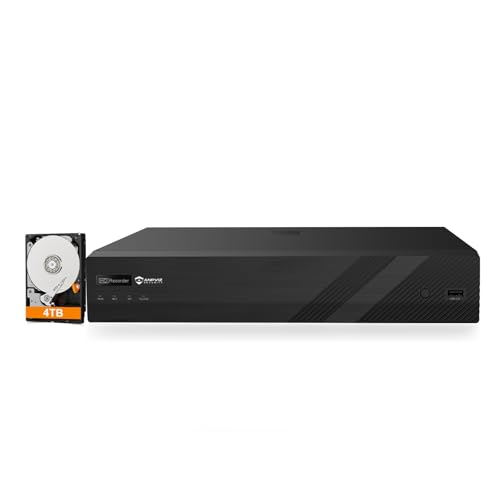 Anpviz 4K 16CH PoE NVR Network Video Recorder Pre-Installed 4TB HDD, 16CH H.265 NVR Support 8MP/6MP/5MP/4MP/1080P IP PoE Cameras for Business Video Audio Recording