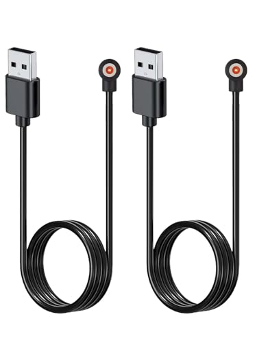 NOUKAJU [2pack] Charger for MagLoop Smart Ring, Magnetic USB Charging Cable 3.28ft/1m,Charger Cable for MagLoop SmartRing(Black)