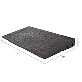 Silver Spring 4" High Rubber 3-Channel Threshold Ramp 600 lb. Weight Capacity for Wheelchairs, Mobility Scooters, and Power Chairs, with Slip-Resistant Surface - DH-UP-84