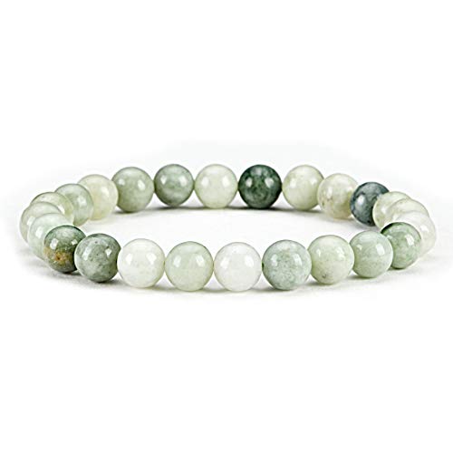 Cherry Tree Collection - Small, Medium, Large Sizes - Gemstone Beaded Bracelets For Women and Men - 8mm Round Beads (Burma Jade - Medium)