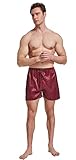 TONY AND CANDICE Men's Satin Boxer Briefs Pack, Silk Feeling Sleep Shorts Underwear with Fly for Men (Multi2-4 Pack,X-Large)