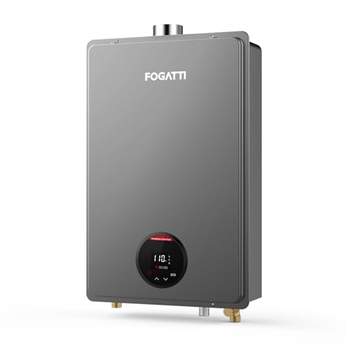 FOGATTI Natural Gas Tankless Water Heater - Indoor Installation Up to 7.5 GPM, Gray Instant Hot Water Heater - InstaGas Comfort 170 Series