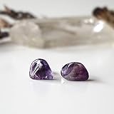 Designs by Nature Gems Handmade Raw Purple Fluorite Stud Earrings Sterling Silver