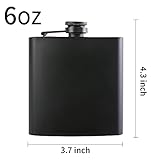 10 pcs Hip Flask for Liquor Black 6oz Stainless Steel Leakproof with 10 pcs Funnel for Gift, Camping, Wedding Party, Groomsmen gifts