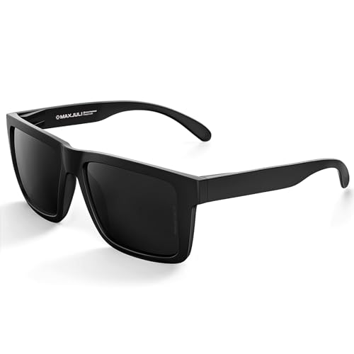 MAXJULI XXL Size Double Extra Large Z87 Sunglasses for Big Wide Heads Men TR90 Ultralight UV400 Protection Glasses (Black/Grey)