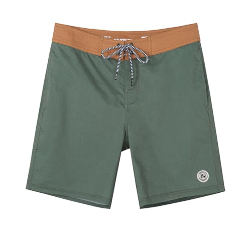 SURF CUZ Men's Vintage Cruzer Stretch Boardshort Chino Shorts Olive Green