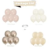 Blush Gold Beige Neutral Balloons 50pcs 12 inch Blush Champagne Gold Latex Balloons Sand White Nude Apricot Helium Balloons for Birthday Party Decoration Wedding Baby Shower Bride DIY Supplies