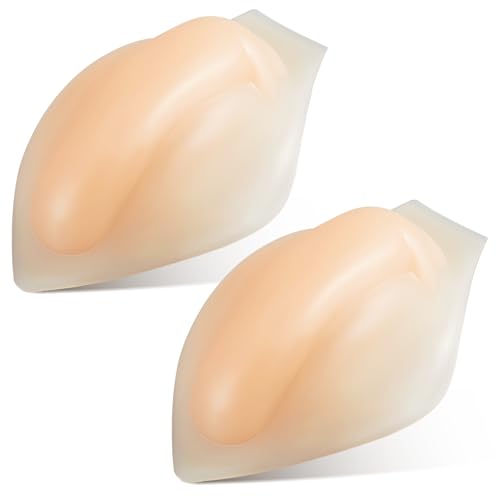 Threlaco 2 Pcs Bulge Enhancer Men Silicone Enlarge Front Pouch Pad 3D Bulge Enhancing Underwear Cup for Swimming Boxers Briefs