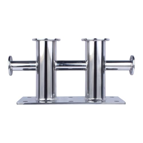 MagiDeal Double Cross Bollard Mooring Bitt Anchor Cleat Silver Boat Mooring Equipment Easy Use Marine Accessories for Speedboats