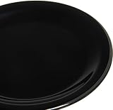 Carlisle FoodService Products Kingline Reusable Plastic Plate Dessert Plate for Home and Restaurant, Melamine, 6.5 Inches, Black, (Pack of 48)