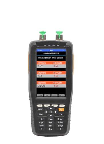 SHYSKY TM70B-OV1 PON Optical Power Meter with 1mw VFL and Optical Power Meter for EPON GPON xPON OLT-ONU 1310/1490/1550nm, 3 in 1 PON Tester for PON Network Construction and Maintenance