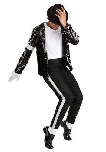 Exclusive Men's Michael Jackson Moonwalk Costume | King of Pop Halloween Costume | Ideal for Themed Parties X-Large Black