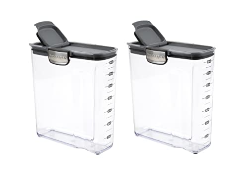 Progressive International ProKeeper+ Clear Plastic Airtight Food Baker's Kitchen Storage Organization Container Canister Set with Magnetic Accessories, 2- Piece Set (Cereal 4.2-Quart)