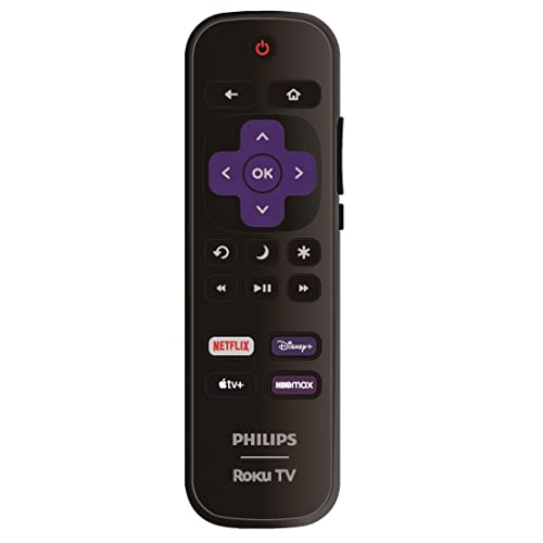 OEM Replacement Remote Control Compatible with All Philips Roku TV Smart TVs【Only Works with Philips Roku TV, Not for Roku Stick and Roku Box】 (Netflix/Disney Plus/Apple TV+ / HBO Max)