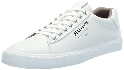AllSaints Men's Underground Leather Low Top Sneaker, Triple White, 10