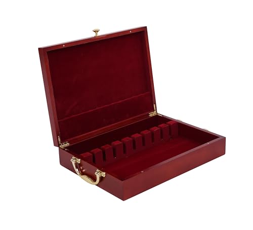Sekoso Silverware Storage Box – Elegant Flatware Wooden Organizer Case, Tarnish-Proof Felt Lining, Holds 12 Sterling Silver Cutlery Sets
