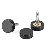 20 PCS Screw Covers Caps (Solid Brass Construction) Mirror Screws Fasteners, Sign Advertising Hardware, 3/5" Diameter, Black