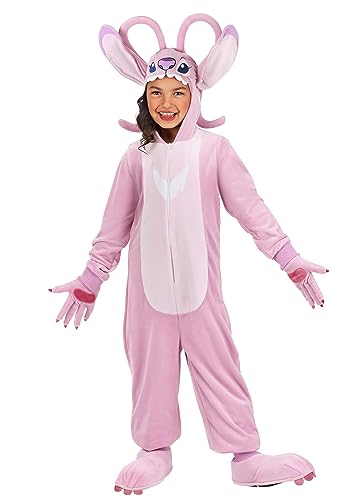 Fun Costumes Disney Lilo and Stitch Kid's Angel Costume, Girl's Angel Hoodie Outfit for Halloween and Lilo and Stitch Roleplay - Small, Pink