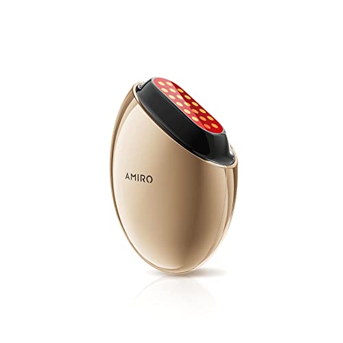 AMIRO S1 Skincare Facial Device, Stamp-Style Elasticity Boosting Tool with 19-Dot Matrix Heads for at-Home Skin Smoothing - Gold