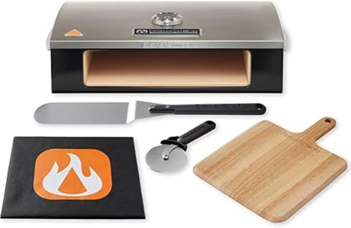 BakerStone Pizza Oven for Grill Top, 5-sided Pizza Stone Outdoor Pizza Oven Enamel Stainless Steel Pizza Stone Box Oven Grill for Garden Outside Backyard, Professional Series
