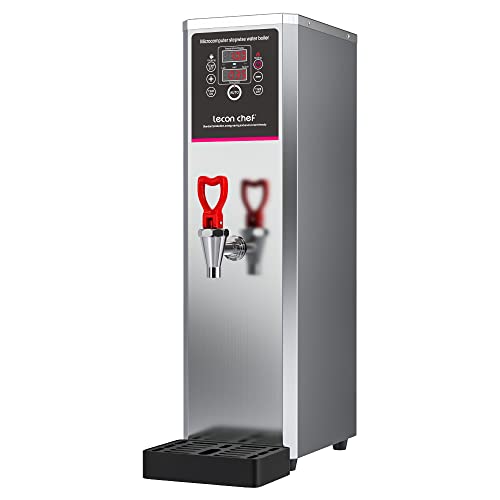 Lecon Chef Water Boiler Eletric Commercial Hot Water Dispenser Countertop Silver 15L with Filter Automatic 1500W Fast Heating for Restaurant, Home, Office