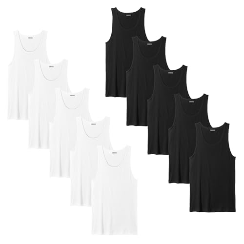 Andrew Scott Basics Boys' 10 Pack Color A-Shirt Sport Tank Top Undershirts