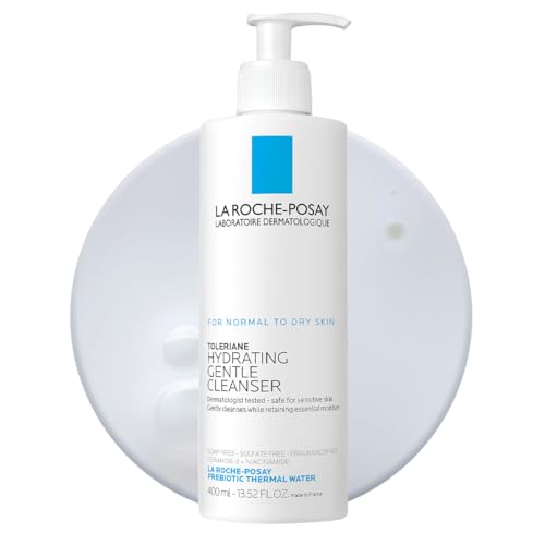 La Roche-Posay Toleriane Hydrating Gentle Face Cleanser, Daily Facial Cleanser with Niacinamide and Ceramides for Sensitive Skin, Moisturizing Face Wash for Normal to Dry Skin, Fragrance Free