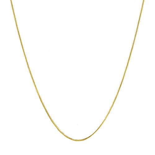 Verona Jewelers 925 Sterling Silver Snake Chain Necklace - 1MM-2.5MM Italian Solid Round Snake Chain, Gold Over Sterling Silver