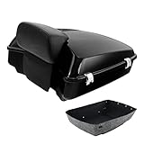 TCT-MOTORPARTS Gloss Black Chopped Tour Pack Pak Trunk w/Backrest & Mount Rack Fit for Harley Touring 2014-2023 Harley Touring CVO Road Glide Street Glide Special Road King Electra Glide