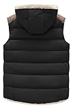 ZSHOW Women's Sport Outdoor Vest Warm Padded Hooded Winter Vest Fleece Jacket(Black,Large)