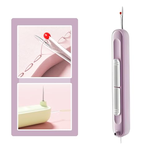 Upgraded 2 in 1 Automatic Needle Threaders Seam Ripper,Quilting Supplies Sewing Kit,Quick Sewing Machine Loop Needle Threaders (1PCS-Purple)