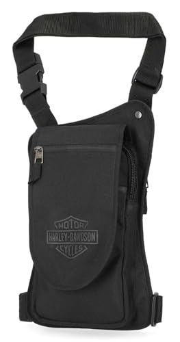 Harley-Davidson Men's Bar & Shield Polyester Shoulder Thigh Pack Bag, Black