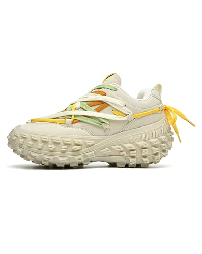 Niepce Inc Streetwear Men's Fashion Chunky Sneakers with Design (Beige2, us_Footwear_Size_System, Adult, Men, Numeric, Medium, Numeric_10)