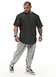 Men's Oversize Gym Fitness and Bodybuilding T-Shirt, Cotton O-Neck Lifestyle Top (Anthracite, XXL)