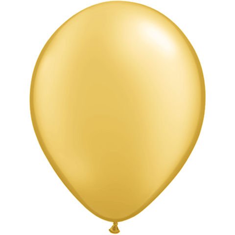 Qualatex 9" Round Balloons, Gold Metallic - Pack of 100