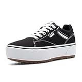 Vans Women’s Canvas Seldan Low Cut Design Platform Sneaker, 7 M, Canvas Black