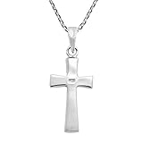 AeraVida Spiritual Minimalist Christian Cross Pink Mother of Pearl .925 Sterling Silver Pendant Necklace | Religous Necklace Jewelry for Women | Jewelry Gift